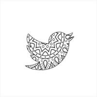 Vector bird mandala coloring page