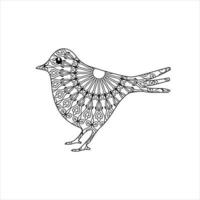 Vector bird mandala coloring page