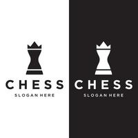 Chess strategy game Logo template with horse, king, pawn and rook. Logos for tournaments, chess teams and games. vector