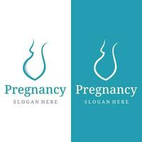 Abstract Logo design of mother or pregnant woman or baby. Logos for clinics, pharmacies and hospitals. vector