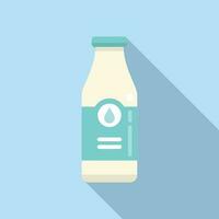 Vitamin D milk bottle icon flat vector. Food health vector