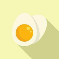 Vitamin D boiled egg icon flat vector. Food sun vector