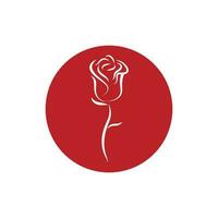 Rose flower Logo vector Template