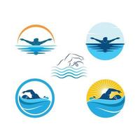 swimming icon logo vector illustration design