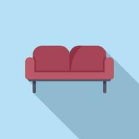 suave sofá icono plano vector. interior mueble vector