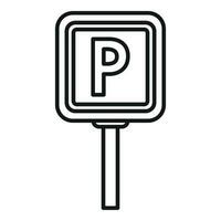 Parking sign icon outline vector. Place transport vector