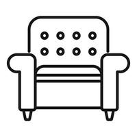 Lounge leather armchair icon outline vector. Room interior vector