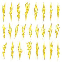 Lightning bolt icons set cartoon vector. Electric power vector