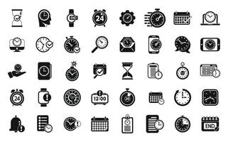 Duration icons set simple vector. Future time vector