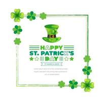 Happy St.Patrick's Day background with shamrock clover leaf. saint patrick's day festival background. Clover shamrock leaf seamless border vector template for Saint Patrick's Day event celebration