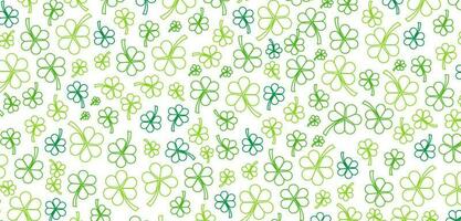 St. Patrick's Day Pattern background with shamrock clover leaf. saint patrick's day festival background. Clover shamrock leaf pattern  vector for Saint Patrick's Day 17 march event celebration.