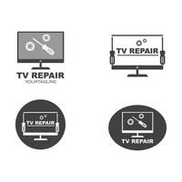 televisión reparar icono logo vector ilustración
