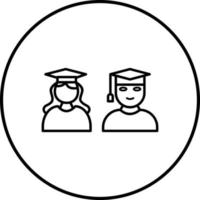 icono de vector de graduados únicos
