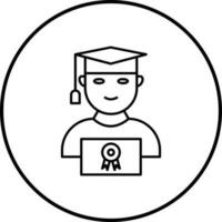 Unique Student Holding Degree Vector Icon