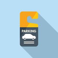 Parking tag icon flat vector. Space truck vector