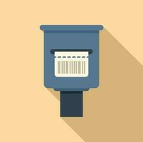 Parking ticket icon flat vector. Car garage vector