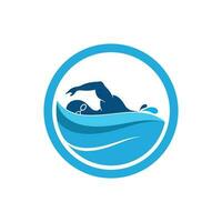 swimming icon logo vector illustration design