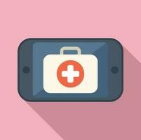 Online medical care icon flat vector. Doctor patient vector