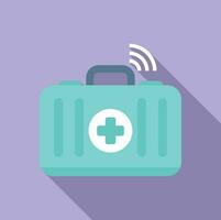 First aid kit icon flat vector. Clinic doctor vector