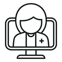 Doctor care icon outline vector. Mobile service vector