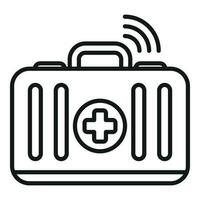 First aid kit icon outline vector. Clinic doctor vector