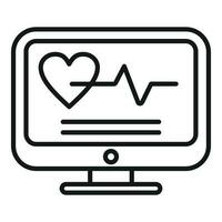 Heartrate monitor icon outline vector. Medical patient vector