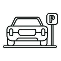 Car parking place icon outline vector. Toll home vector