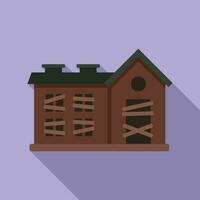 House building icon flat vector. Spooky night vector