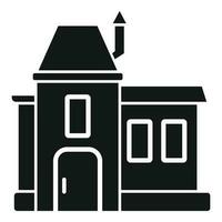 Hill creepy house icon simple vector. Scary ghost vector