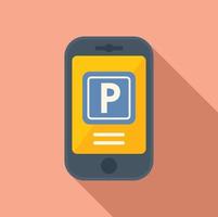 Phone paid parking icon flat vector. Space park vector