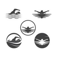 nadando icono logo vector ilustración diseño