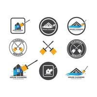 casa limpieza Servicio icono logo vector ilustración