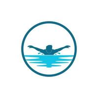 swimming icon logo vector illustration design