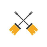 broom illustration vector template