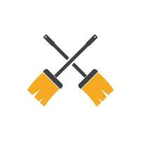 broom illustration vector template