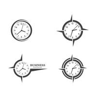 reloj, tiempo, logotipo, icono, ilustración, diseño, vector