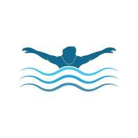 swimming icon logo vector illustration design