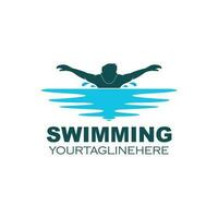 swimming icon logo vector illustration design