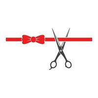 cutting ribbon with scissor vector illustration