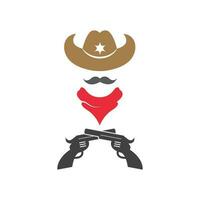 vaquero sombrero logo icono ilustración vector diseño