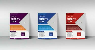 Charity flyer design template. A4 file and fully editable design. vector