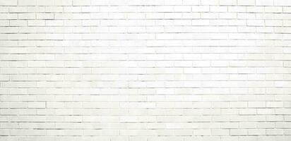 Panorama white brick wall texture and background photo