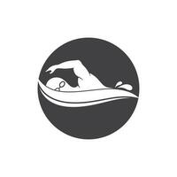 swimming icon logo vector illustration design