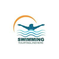 swimming icon logo vector illustration design