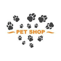 paw logo icon of pet vector