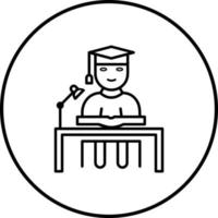 Unique Studying on Desk Vector Icon