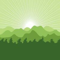 landscape mountain and pines tree vector illustration design