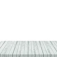 Empty wood table on isolate white background and display montage for product. photo