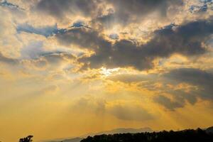 Sunbeam ray light cloud sky twilight color photo