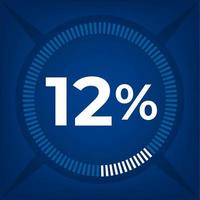 12 percent count on dark blue background vector